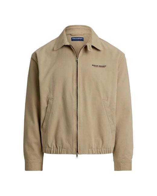 Polo Ralph Lauren Natural Double-Slider Logo-Embroidered Cotton Jacket for men