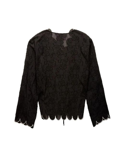 LaDoubleJ Black Embroidered Crop Jacket