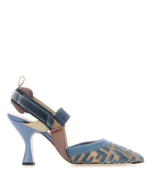Fendi Blue Colibri Pumps 85mm