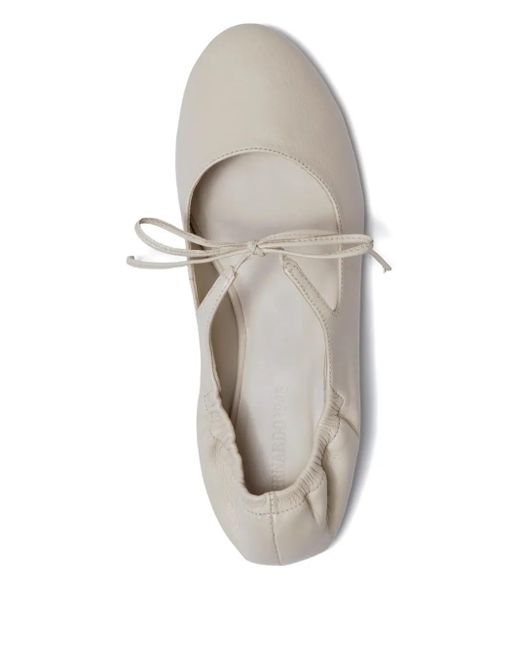 Bernardo White 1946 Tie-Fastening Elasticated Ballet Flats