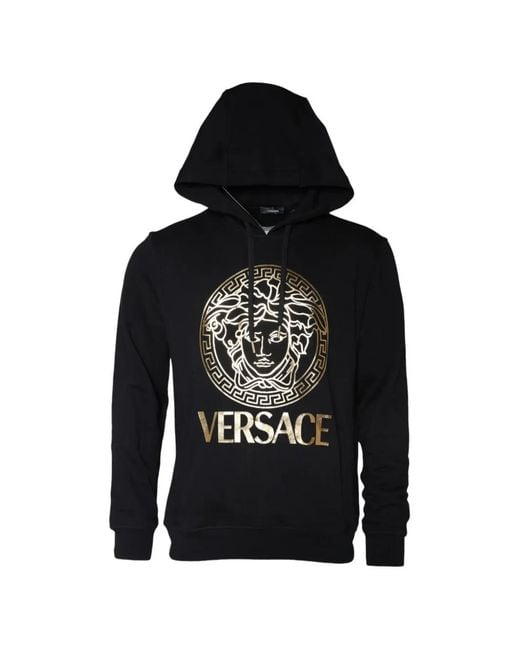 Versace Black Medusa-Print Hoodie for men