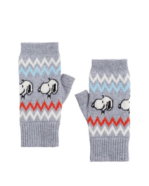 Chinti & Parker White Snoopy Ski Fingerless Gloves