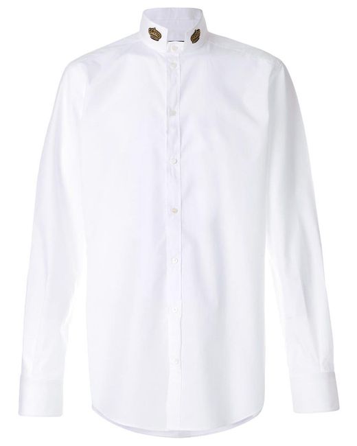Dolce & Gabbana Hemd mit Krone-Patch in White für Herren