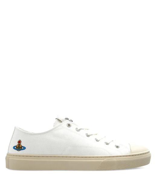 Vivienne Westwood White Orb-Appliqué Sneakers for men