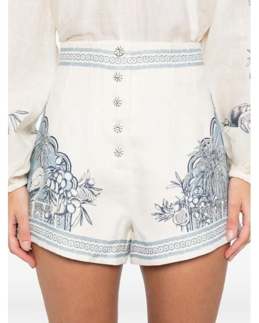 Bermudas con estampado Villa Romantica ALÉMAIS de color White