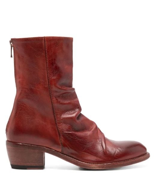 shotof Red 45Mm Zip-Fastening Leather Boots