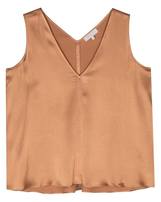 Antonelli Natural V-Neck Satin Top