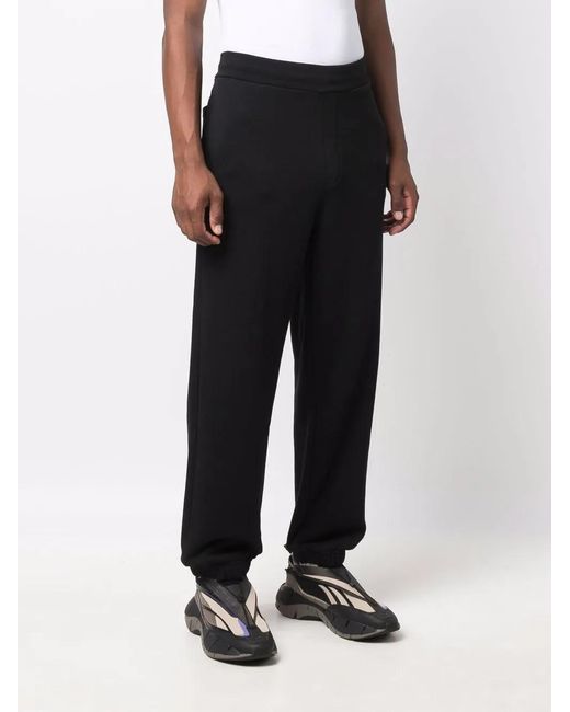 MSGM Black Logo-Print Track Pants for men