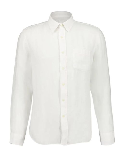 Camisa de lino 120% Lino de hombre de color White
