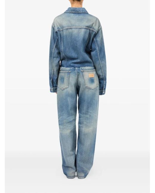 MM6 by Maison Margiela Blue Belted Denim Jacket