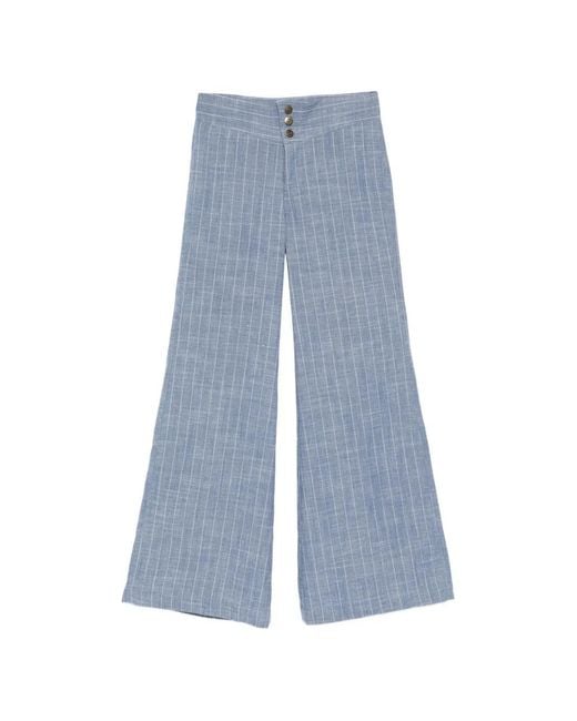 BLAKLACE Blue Button Checked Trousers