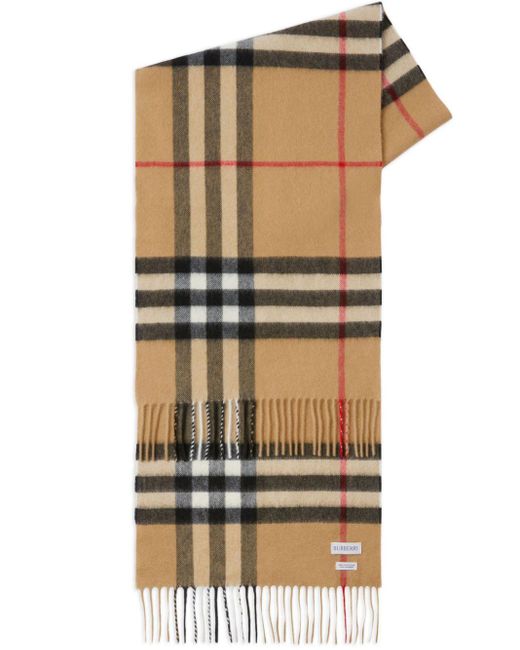 Burberry Brown Check Cashmere Scarf