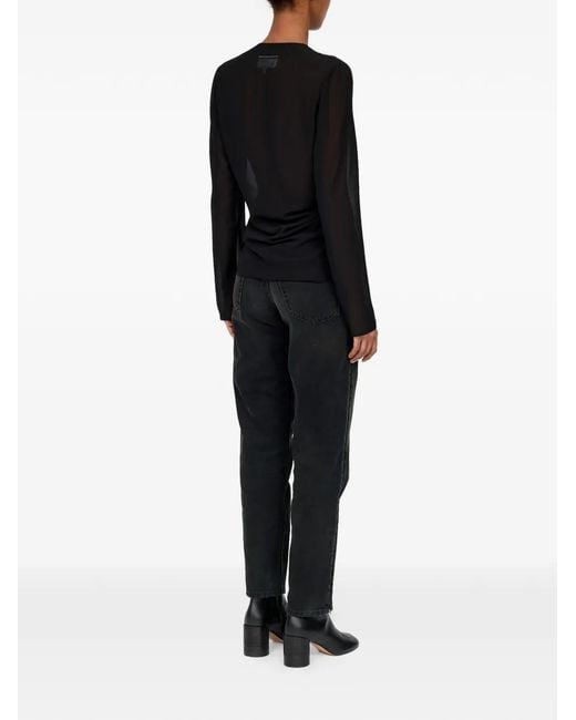 MM6 by Maison Margiela Black Haut Froncé À Col V