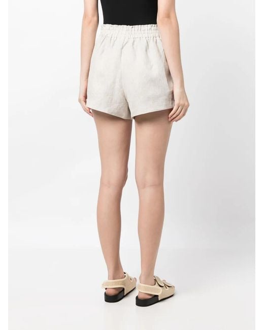 Reformation White Mila Linen Shorts