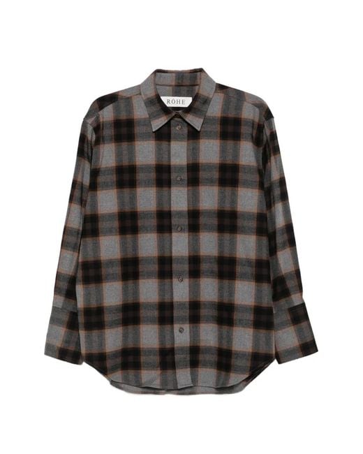Rohe Black Jupe Boutonnée À Carreaux