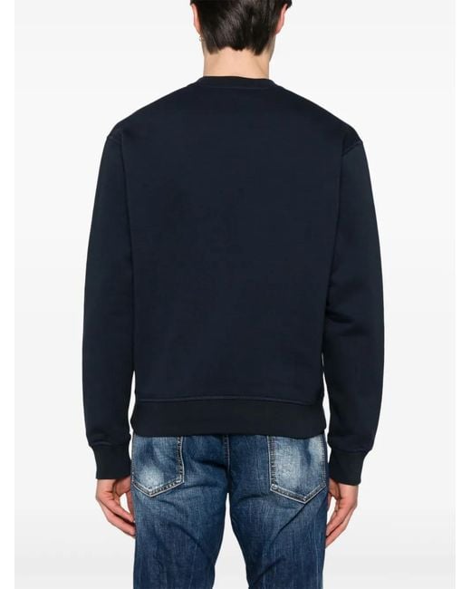 DSquared² Black Logo-Flocked Sweatshirt for men
