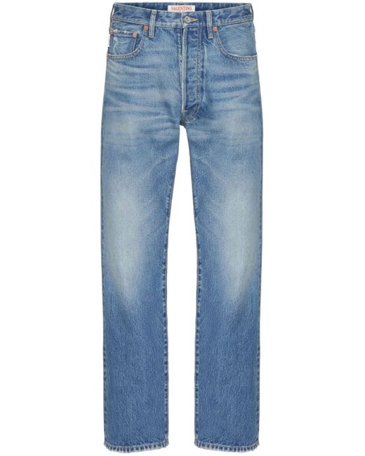 Valentino Garavani Straight-Leg-Jeans mit Logo in Blue für Herren