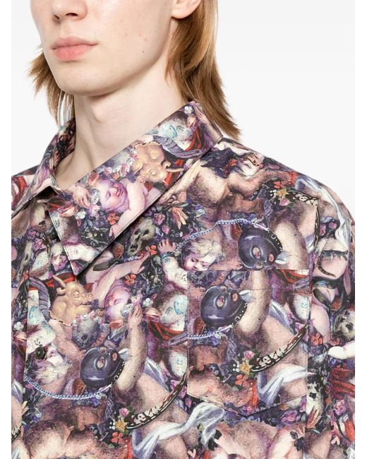 Kidill Purple Chemise À Imprimé Graphique for men