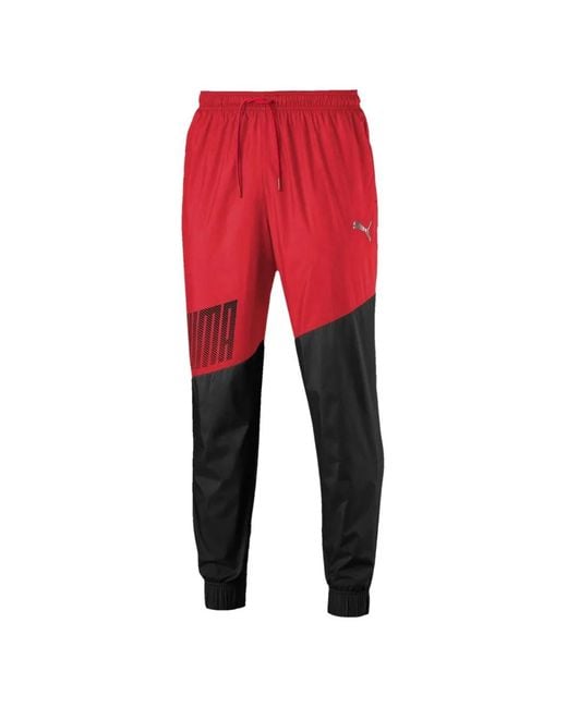PUMA Red Colourblock Track Pants for men
