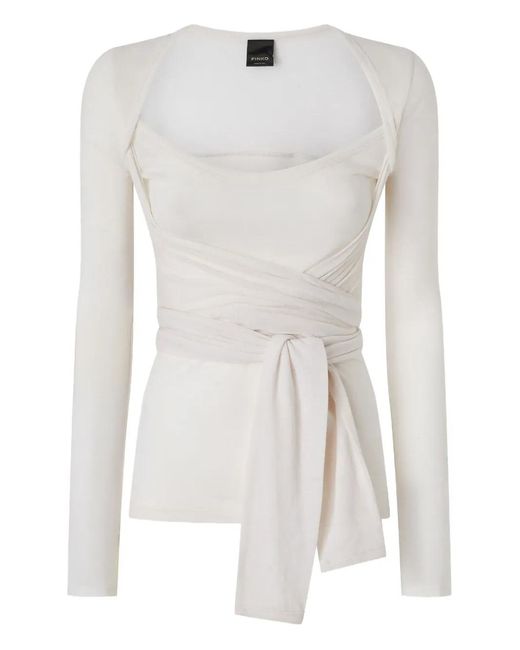 Pinko White Wrap-Effect Top