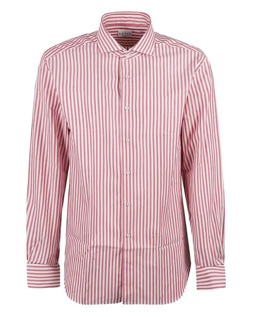 Xacus Pink Striped Long-Sleeves Shirt for men