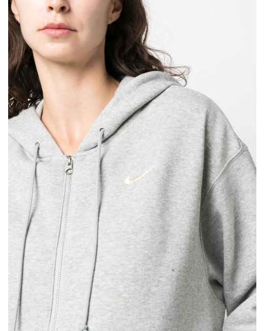 Nike Blue Phoenix Logo-Embroidered Zip-Up Hoodie