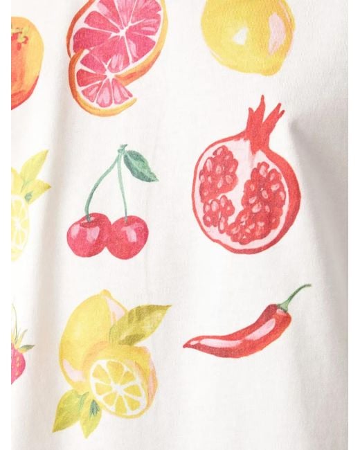 Never Fully Dressed White Fruit-Print T-Shirt