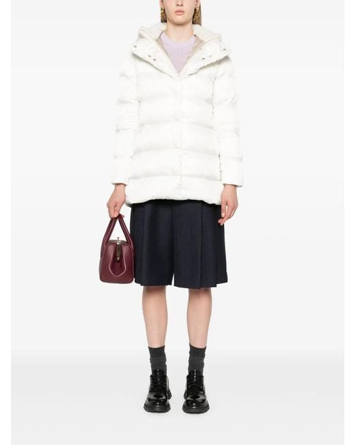 Herno White Layered Puffer Coat