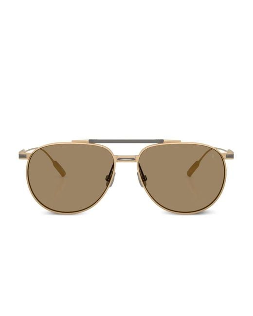 Brunello Cucinelli Natural Pilot-Frame Sunglasses for men