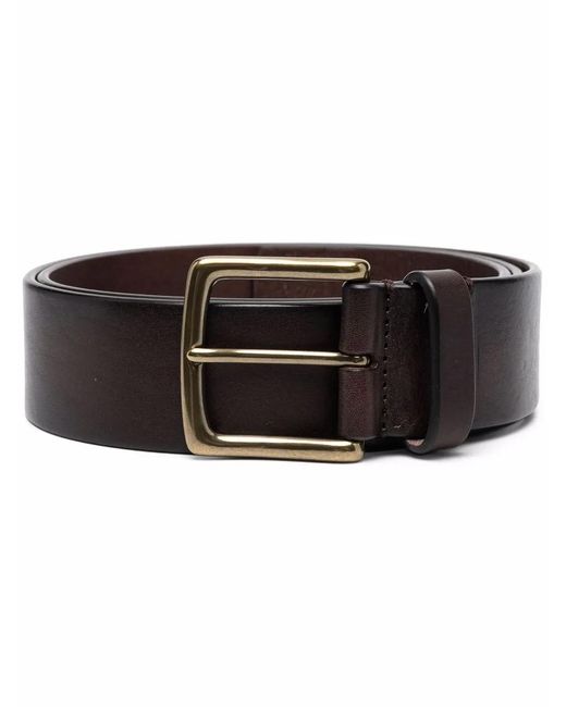 Officine Creative Black Grained Buffalo Leather Belt for men