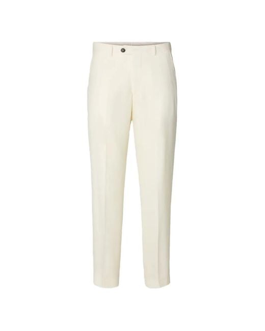 SELECTED White Reg Beck Trousers for men