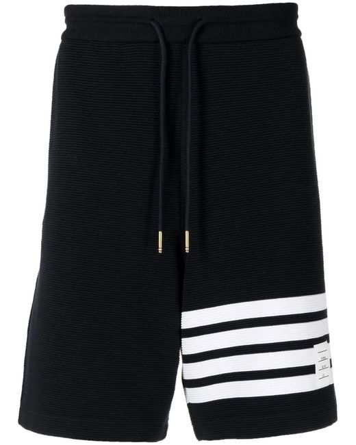 Thom Browne Black Short De Sport À Rayures Ottoman for men