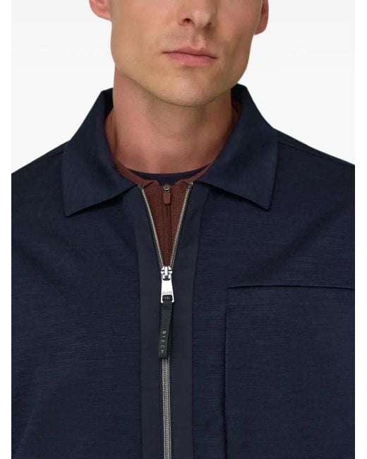 Boggi Wooltech Shirtjack in het Blue voor heren