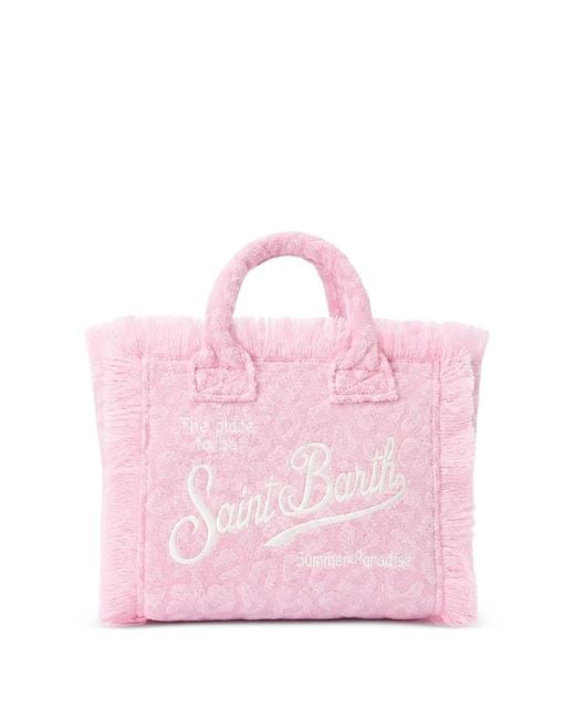 Mc2 Saint Barth Pink Mini Sac À Main À Motif Léopard Embossé