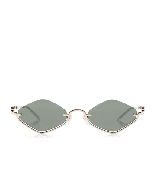 Gucci Metallic Sonnenbrille mit geometrischem Gestell