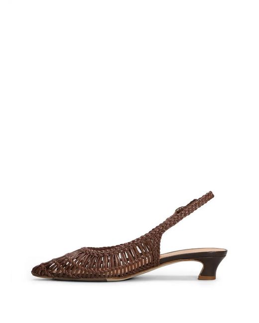Julie Dee Brown Woven Slingback Pumps
