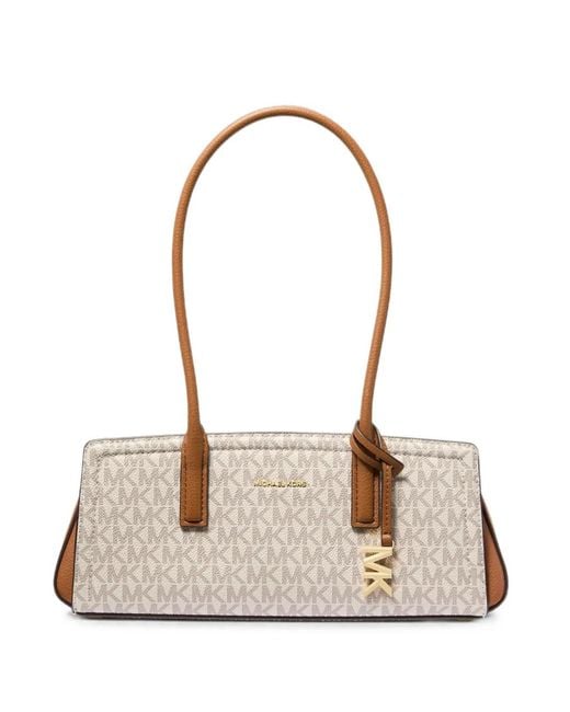 Michael Kors Natural Small Laila Monogram-Print East-West Bag
