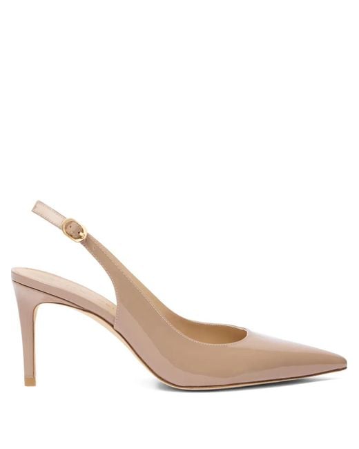 Stuart Weitzman White 75Mm Stuart Power Pointed Sling-Back Pumps