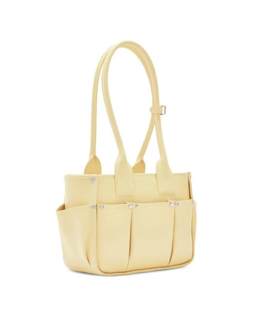 Ganni Natural Petit Sac Porté Épaule Posy À Clous