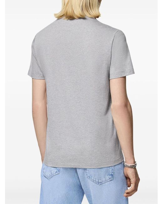 T-shirt en coton à logo imprimé Versace pour homme en coloris Gray