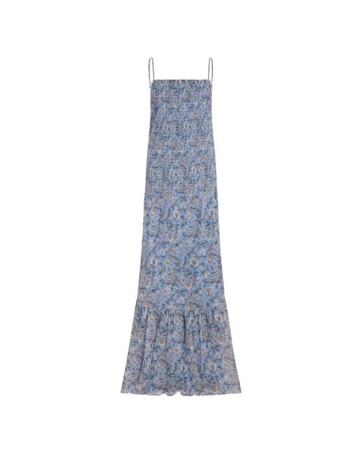Veronica Beard Blue Clem Smocked Dress