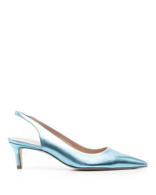 Stuart Weitzman Blue Pumps Im Metallic-Look