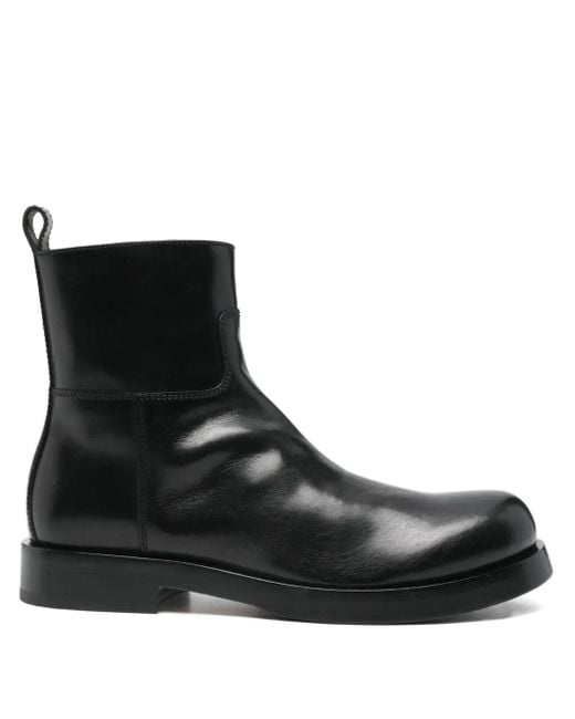 Officine Creative Black Zip-Detail Leather Boots for men