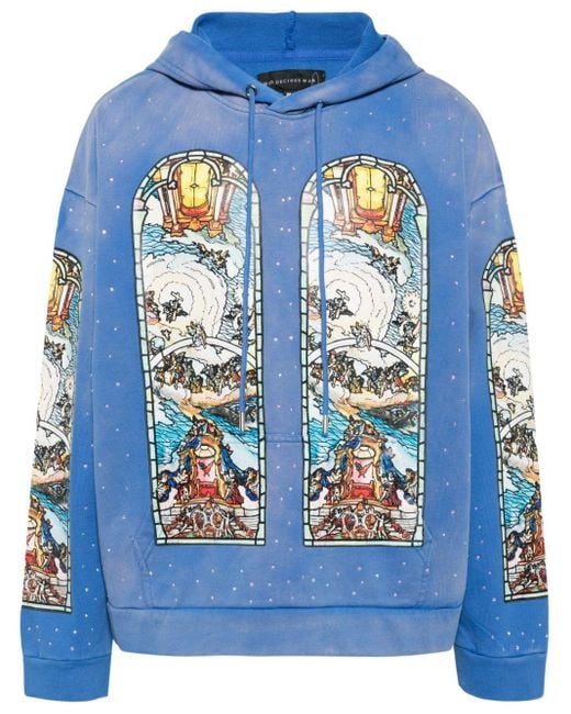 Who Decides War Blue Chalice Cotton Hoodie for men