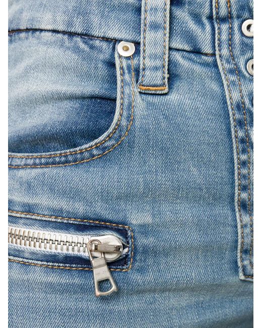 Unravel Project Blue Lace-Up Denim Shorts