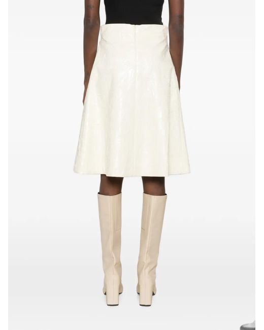 A.W.A.K.E. MODE White Crinkled-Effect A-Line Mini Skirt