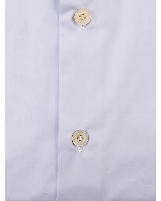 Kiton Blue Chemise Boutonnée À Col Italien for men