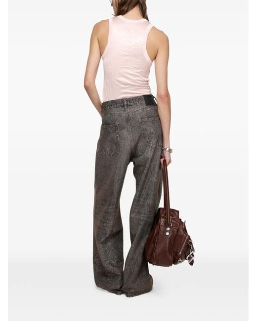 Acne Pink Crinkled Printed Tank-Top