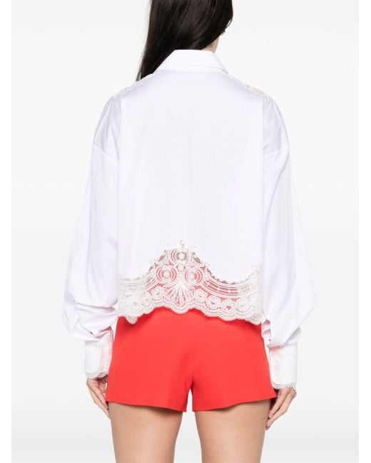 Ermanno Scervino White Lace-panelling Shirt