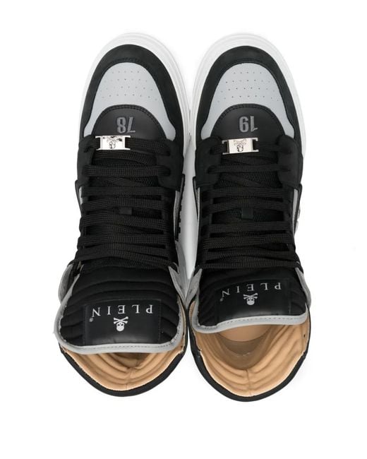 Philipp Plein Black Cocco Phantom Kicks High-Top Sneakers